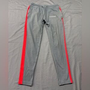 Alphalete Men's Joggers 26” Gray with Red Stripe Size S